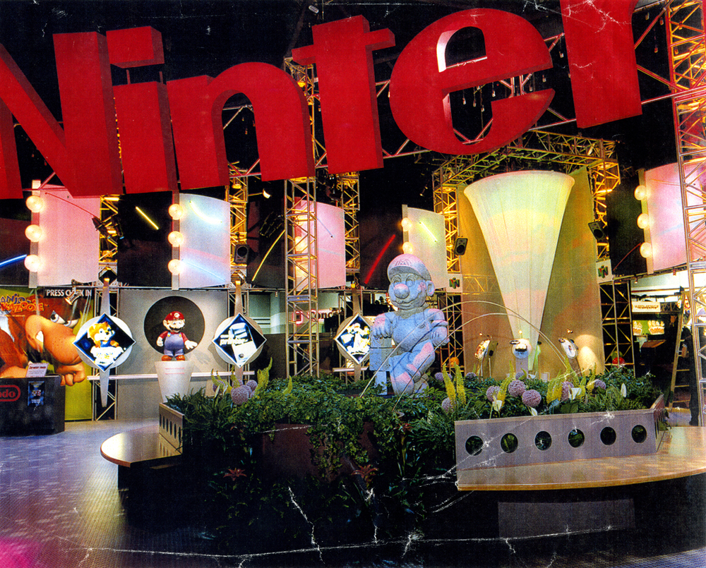 leap-jet fountains in Nintendo exhibit at E3 Show