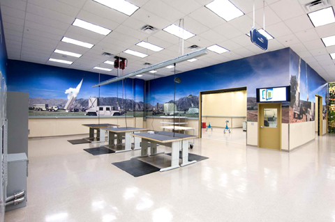 Lockheed Martin - wide view of walls with murals