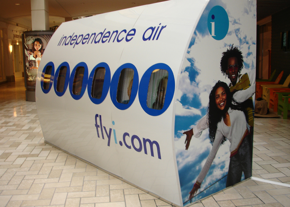 Independence Air mall kiosk