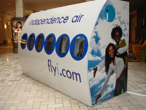 Independence Air mall kiosk